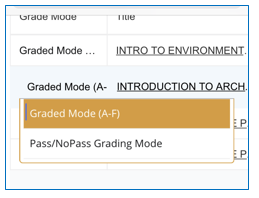 Select Grade option mobile view