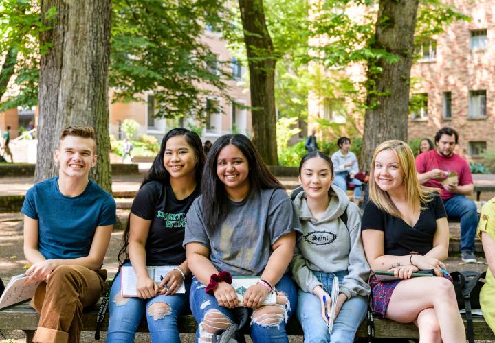 photo with a group of students in the park blocks