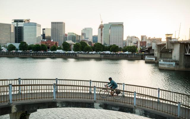 A view of Portland across the river
