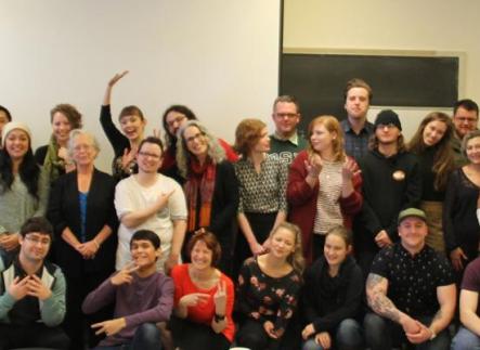 Students and faculty at Assembly