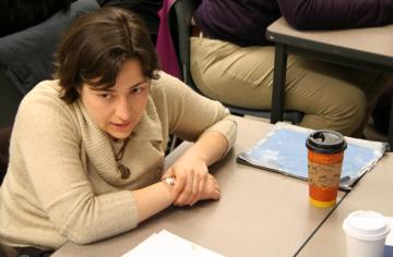 Flagship student prepares project 
