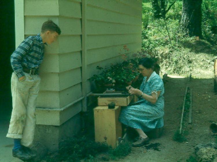 Rae with grandson, Ted, 1940