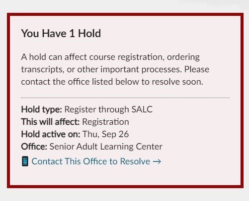 SALC Hold