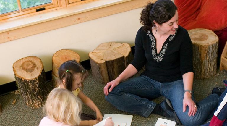 PSU special education student working with clients