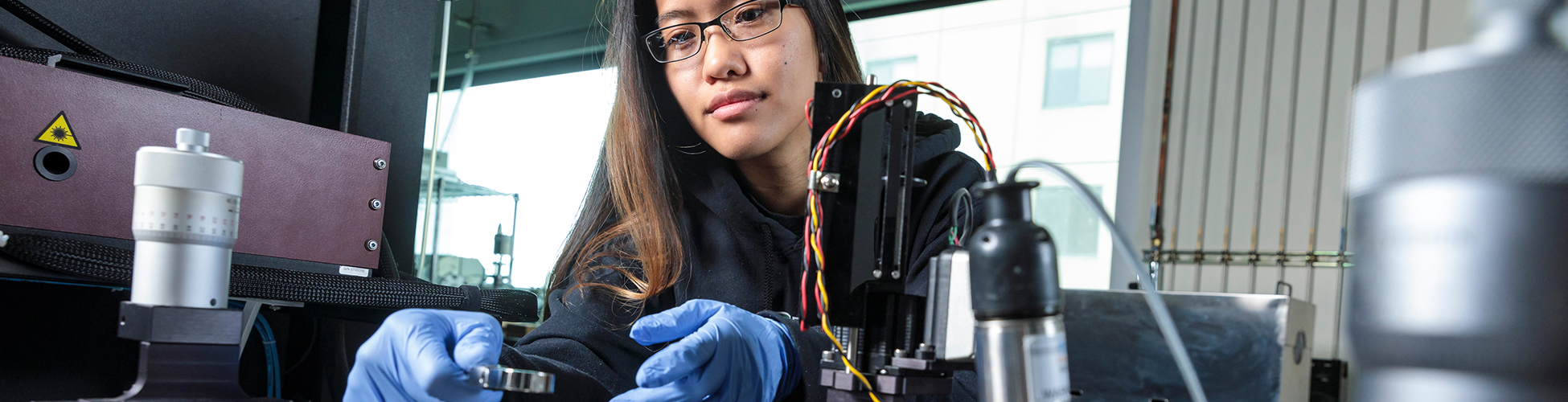 PSU student working in a lab