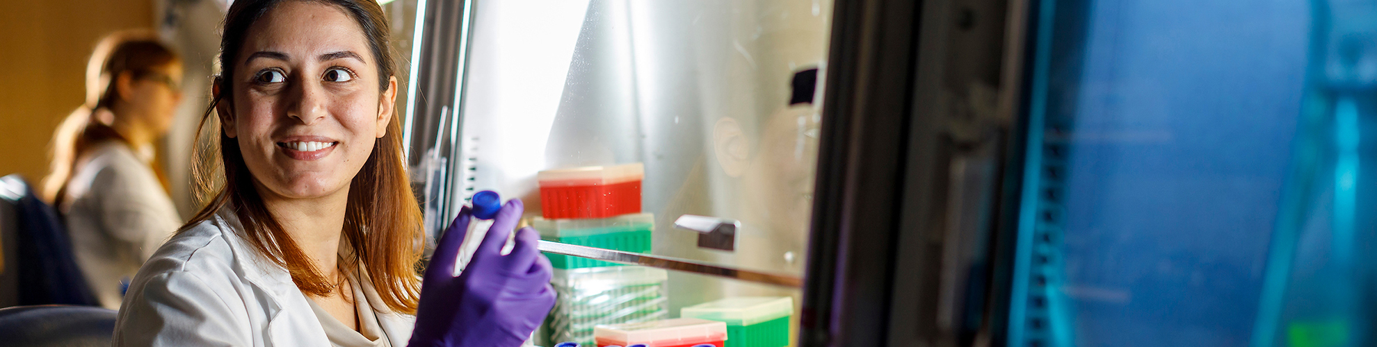 PSU student working in a lab