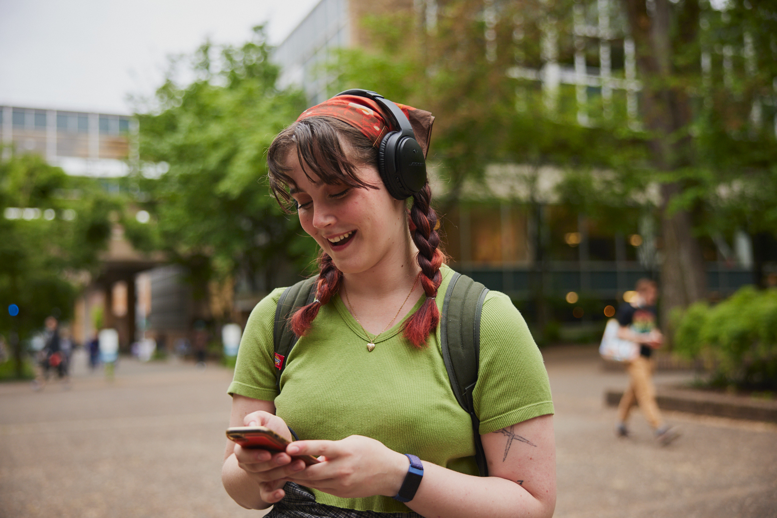 Student looking at their phone