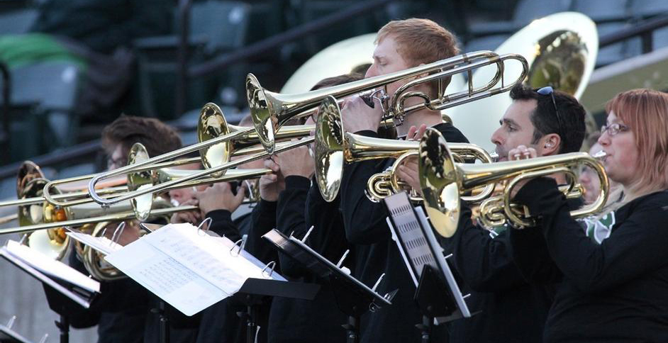 PSU pep band performing