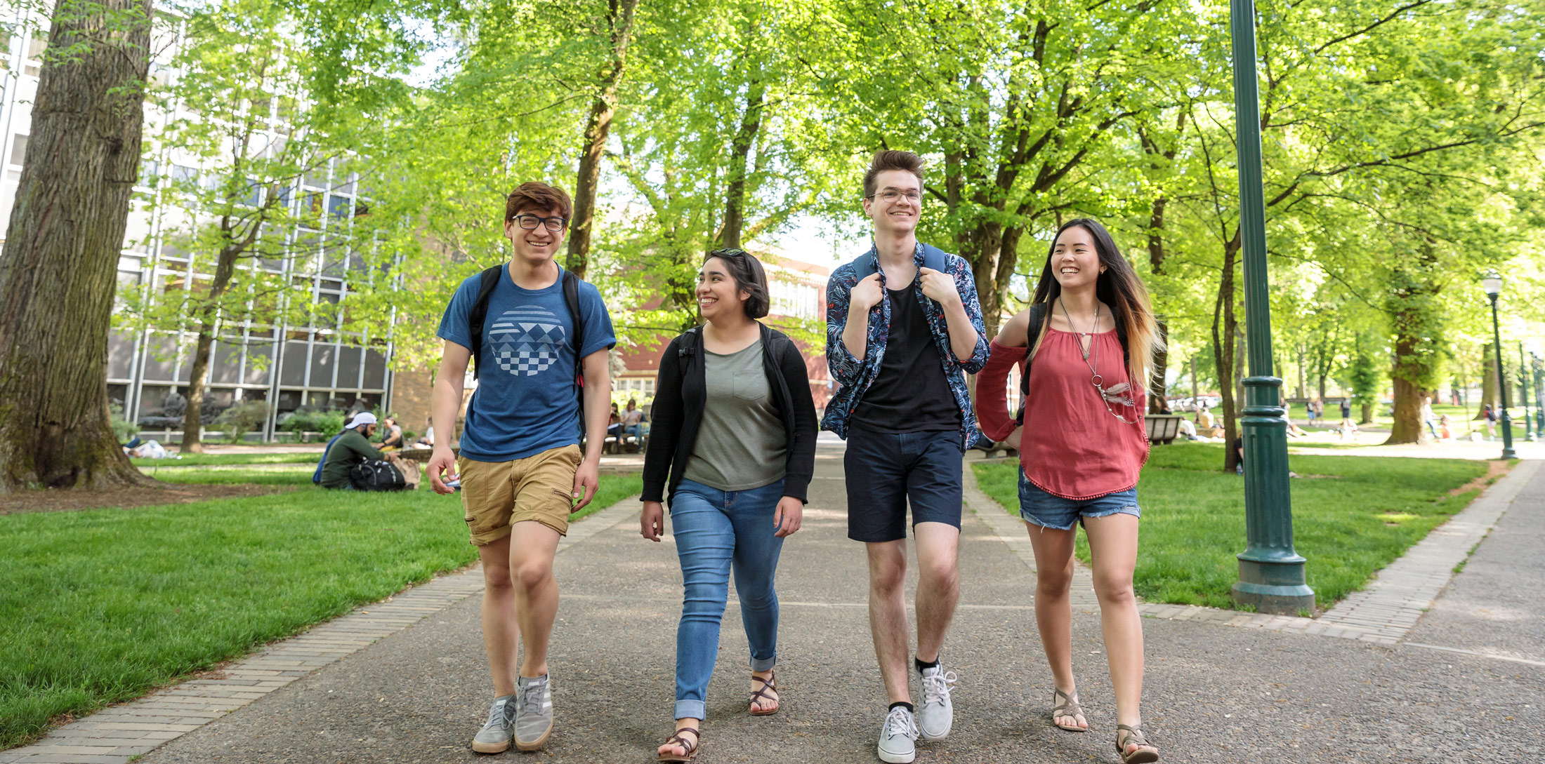 Students walking in the Park Blocks