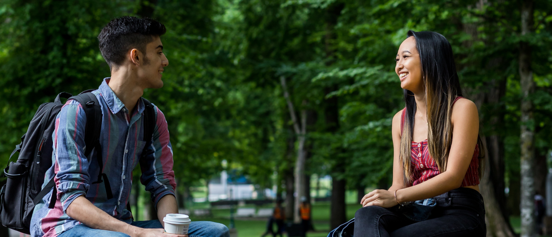 PSU Students on South Park Blocks enjoying sunny day