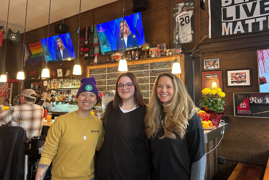 Pictured from left to right: Sports Bra founder Jenny Nguyen, PSU intern Madison Tewes, and Sports Bra VP of Engagement Deborah Pleva 