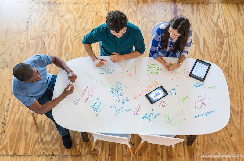 Students studying together