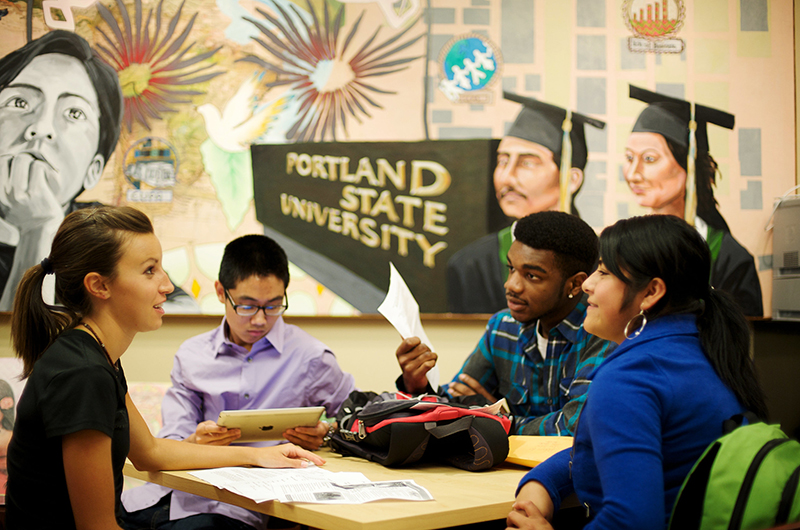 Students studying together in the Multi Cultural Center