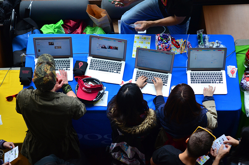 students working on their laptops