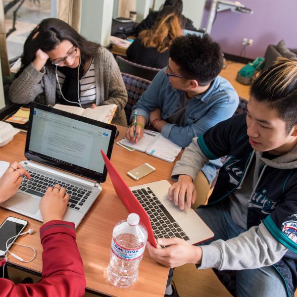 Students studying in the PSU Multicultural Center