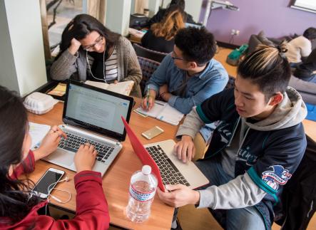 Students studying in the PSU Multicultural Center