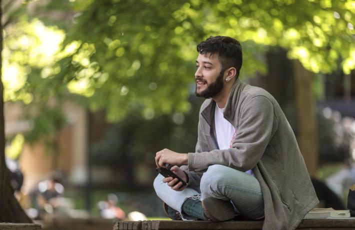 student in South Park Blocks