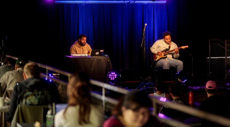 Students playing music at Smith Student Union