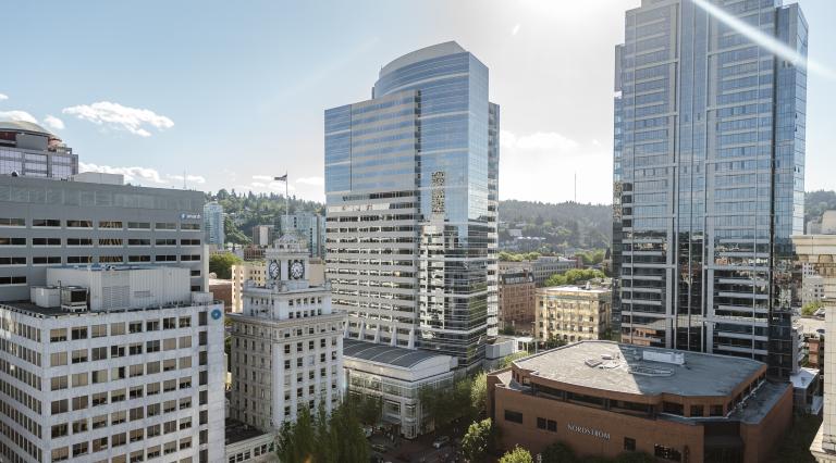 High-rise buildings in downtown Portland