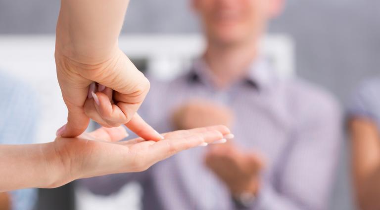 PSU students learning American Sign Language