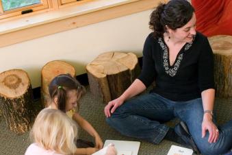 PSU special education student working with clients