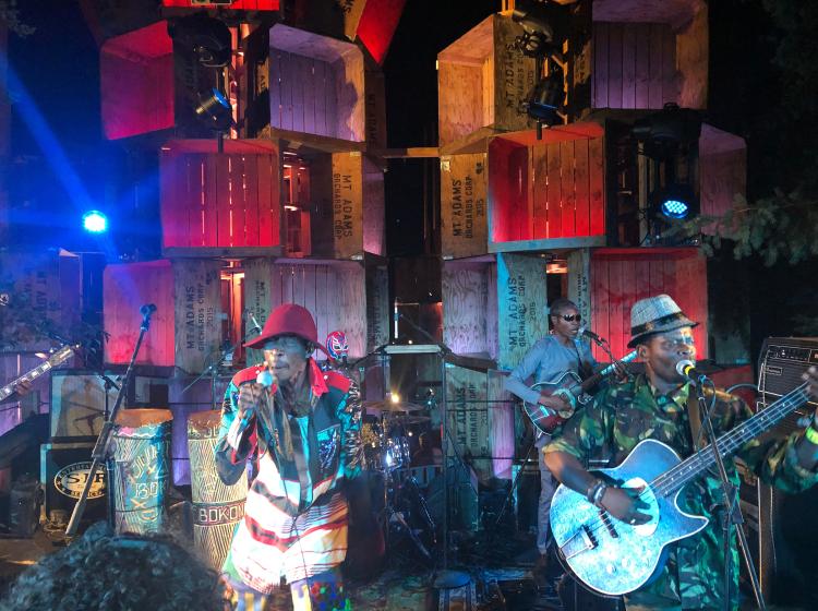 Pickathon stage with a band playing on stage