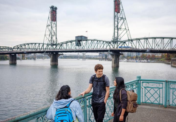 Students on waterfront