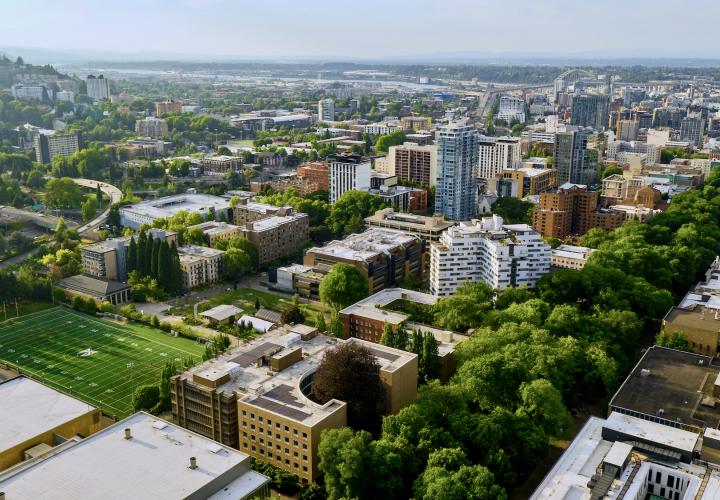 Aerial view of campus