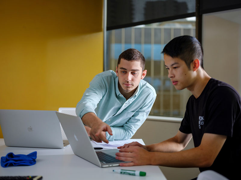 students studying