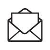 Icon of an envelope with mail in it.