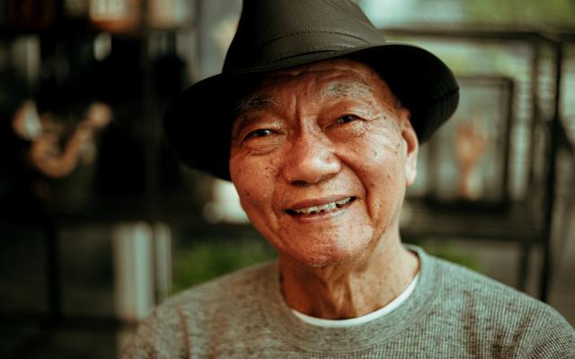 Old man smiling