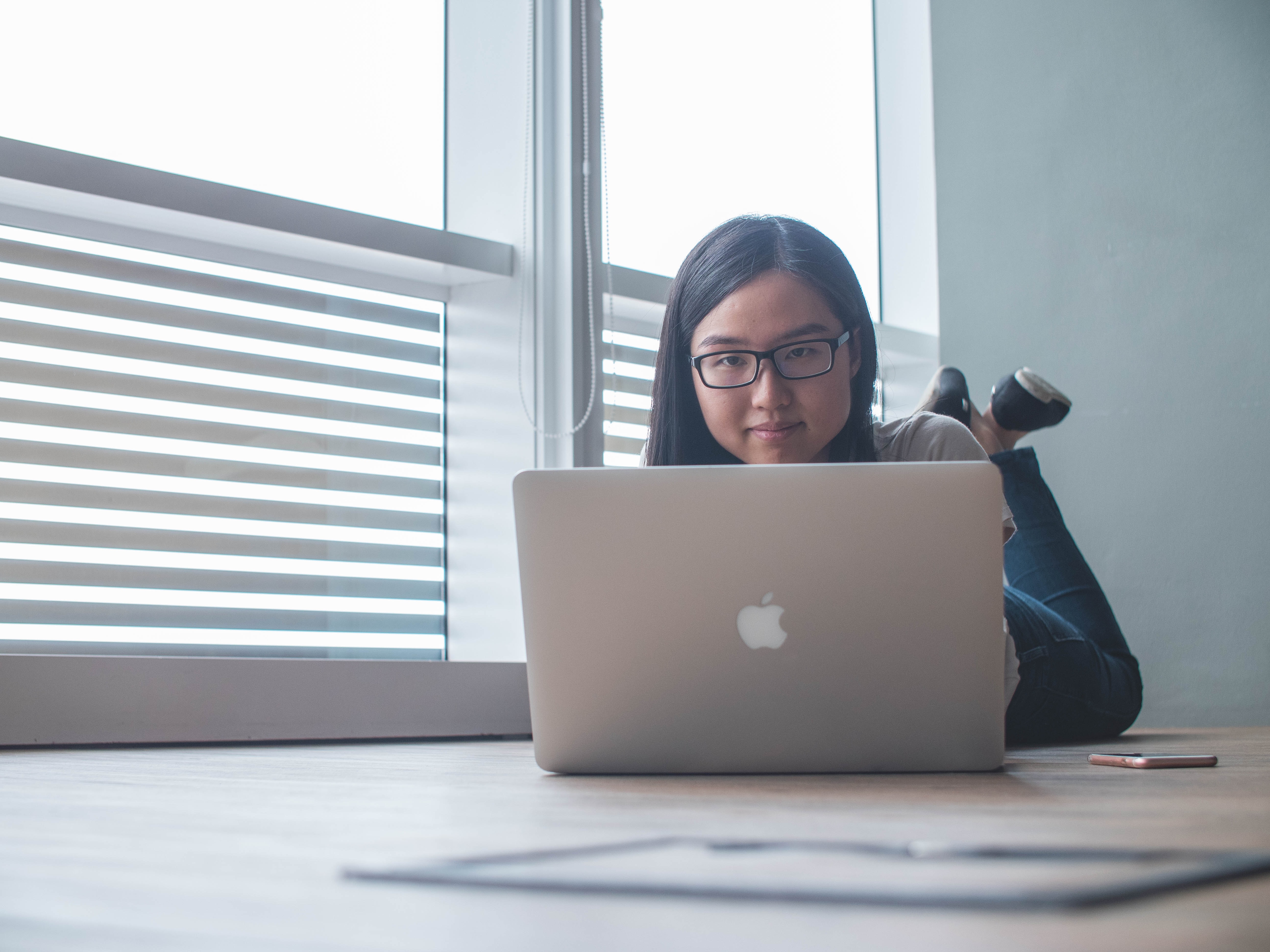 Student with computer