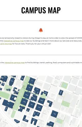 Screenshot of PSU Campus Map