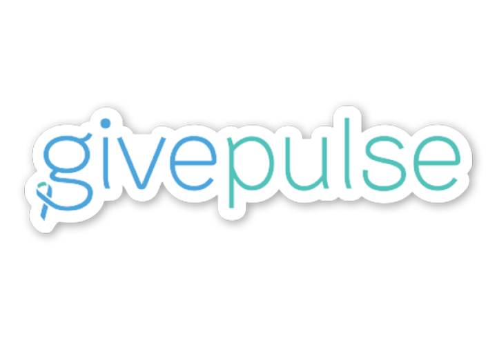Logo for GivePulse features the name "GivePulse" in blue and teal color