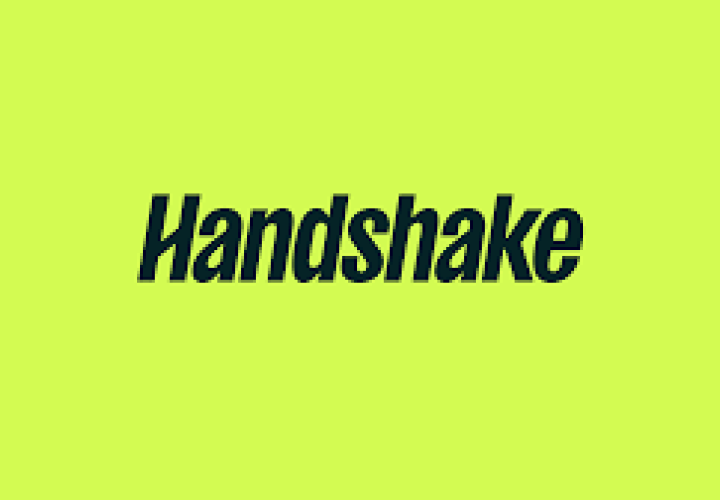 neon logo of Handshake