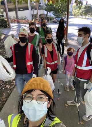 students cleaning up