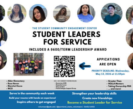 Student leaders for service flyer