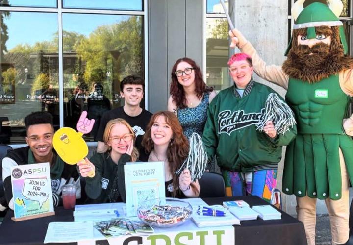 ASPSU members tabling for get out the vote at housing move in Fall 2024