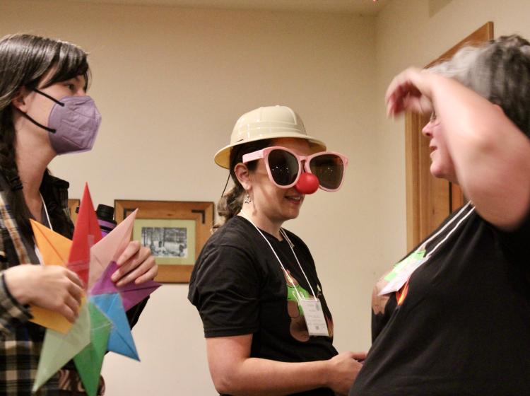 SALP Staff in costumes for retreat cabin identity skits