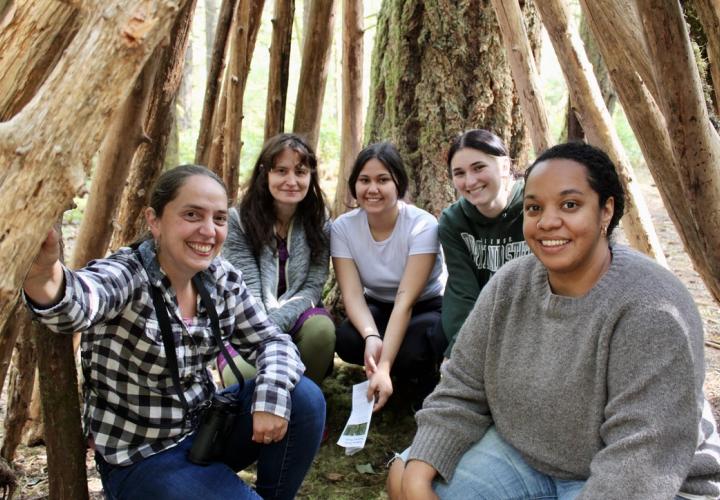 Student leaders and SALP staff pose during a guided nature walk