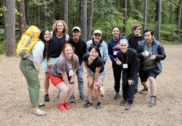 Group photo of students at the annual leadership retreat