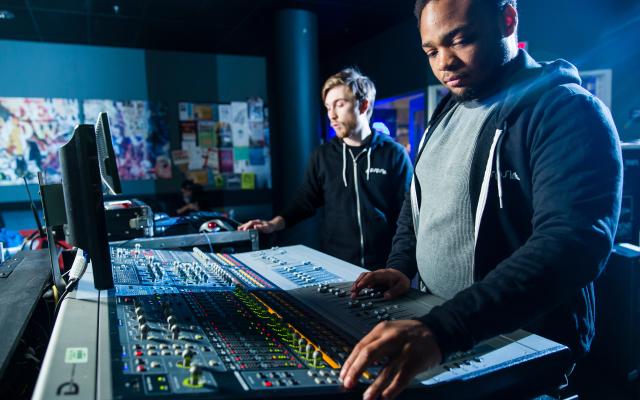 PSPS Members operating a sound board