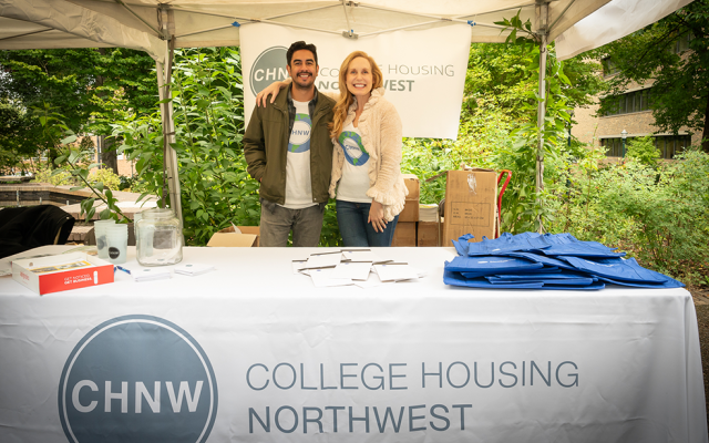 College Housing Northwest employees tabling at Party in the Park