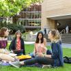 Students on the lawn of the park blocks