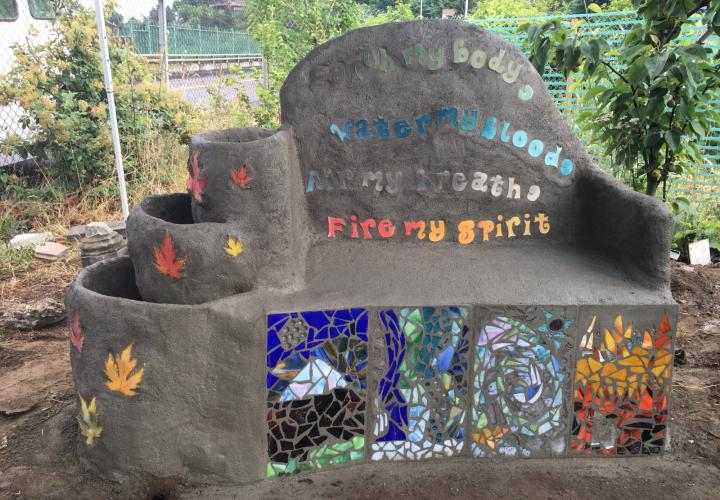 Elements bench constructed by students