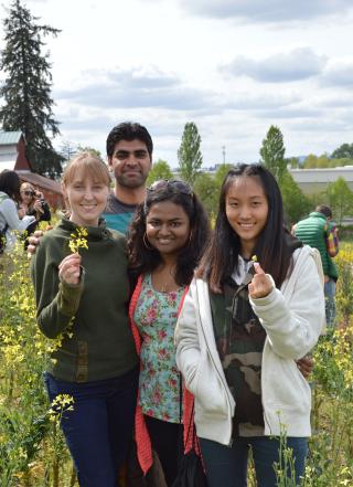 Students on a field trip at Zenger Farms