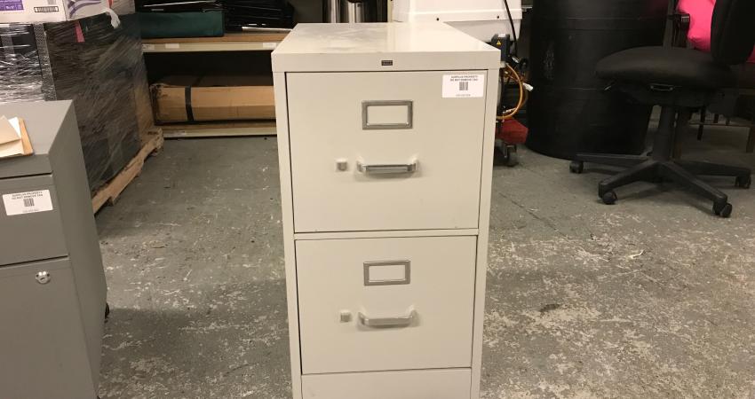 2-drawer vertical file cabinet, beige