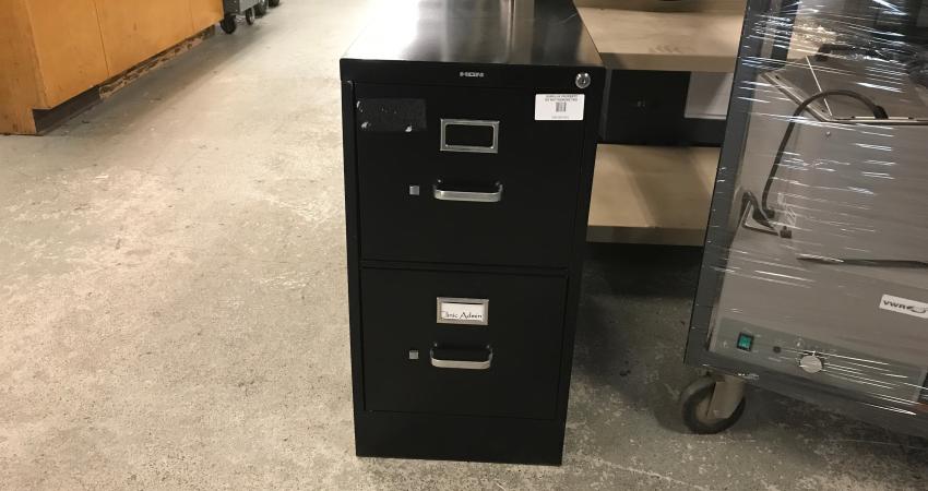 2-drawer vertical file cabinet, black