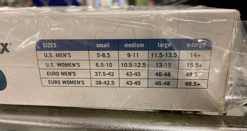 yaktrax sizes