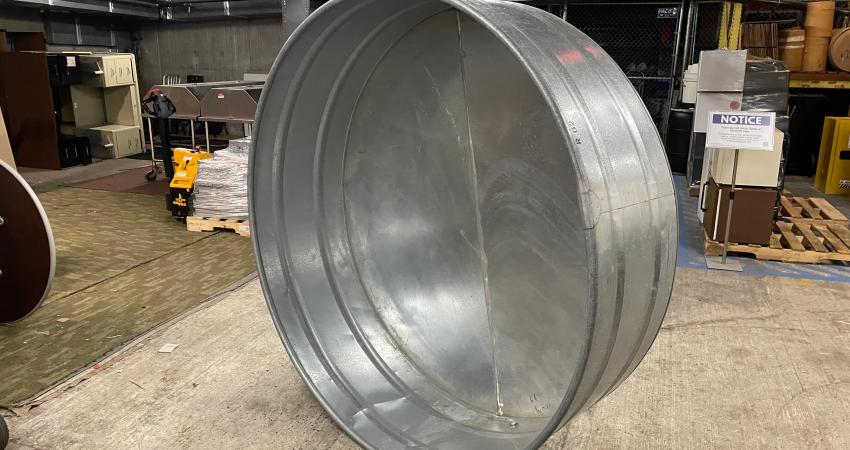 tank on its side